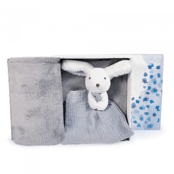 Coffret plaid et doudou happy glossy Doudou et compagnie