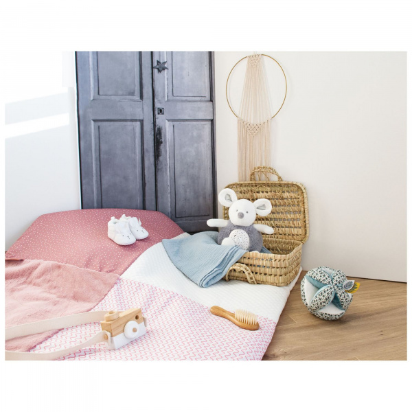 Tapis de chambre tapidou mosaïque rose et blanc Doudou et compagnie