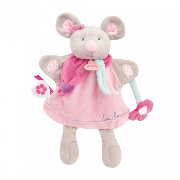 Doudou marionnette souris pearly Doudou et compagnie