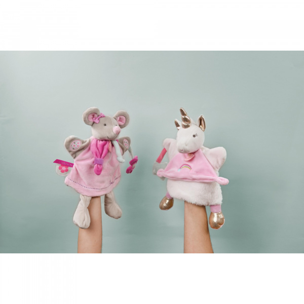 Doudou marionnette souris pearly Doudou et compagnie