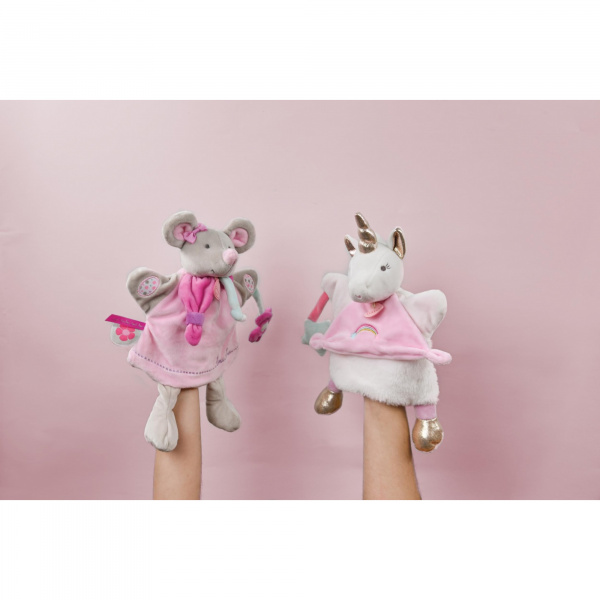 Doudou marionnette souris pearly Doudou et compagnie