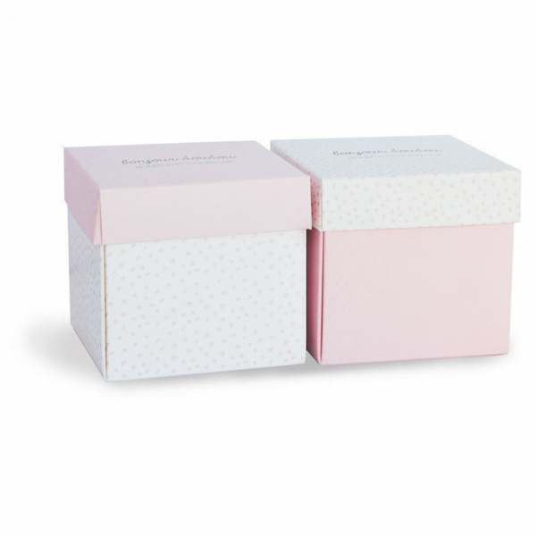 Doudou mouchoir boîte fleur lapin rose Doudou et compagnie