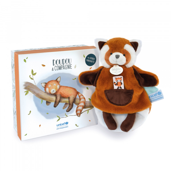 Doudou marionnette unicef panda roux Doudou et compagnie