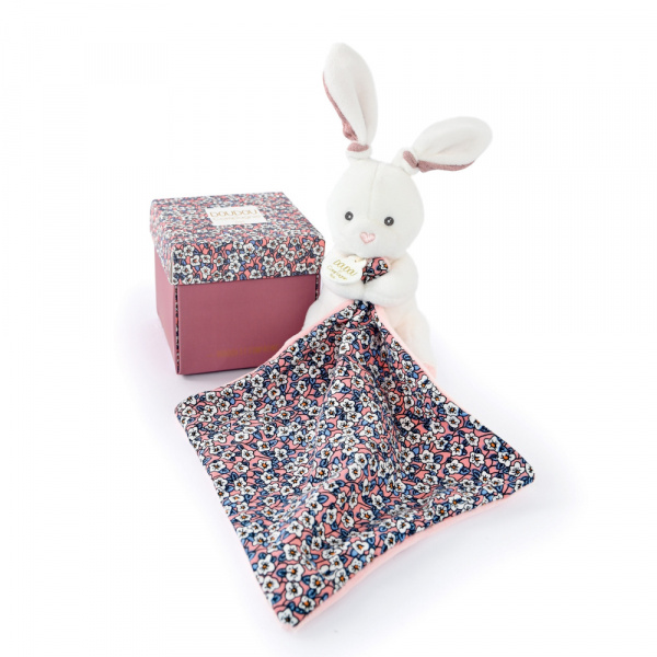 Doudou mouchoir boh'aime lapin rose Doudou et compagnie