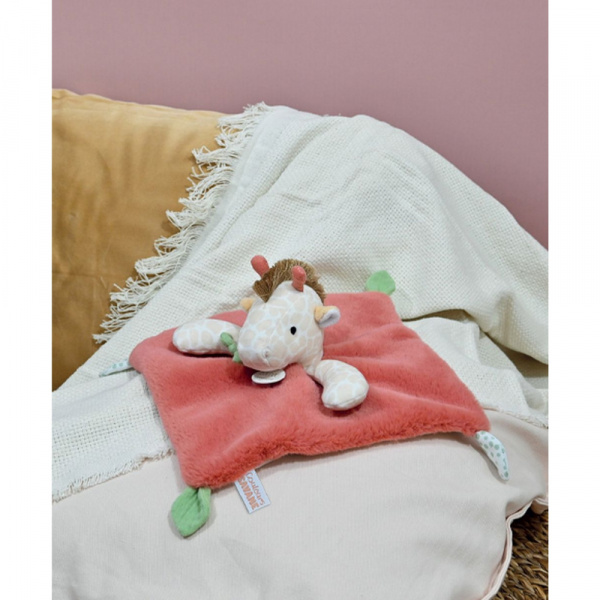 Doudou plat couleurs savane girafe Doudou et compagnie
