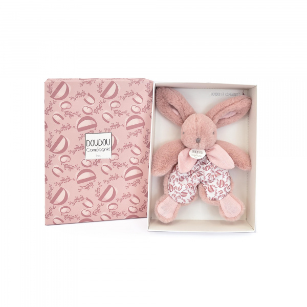 Doudou plat lapin rose lapin doudou 18 cm Doudou et compagnie