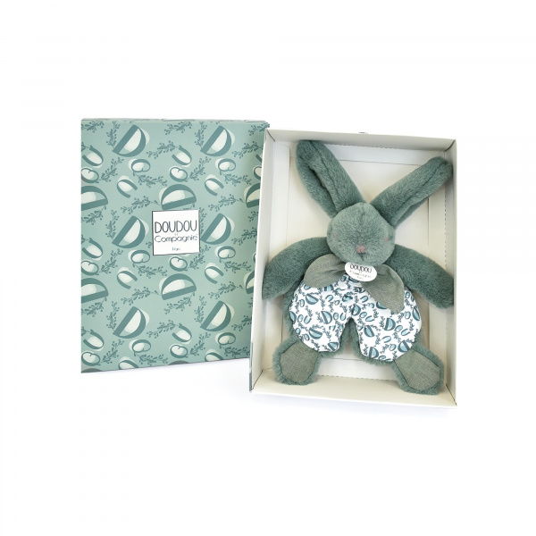 Doudou plat lapin vert sauge lapin doudou 18 cm Doudou et compagnie