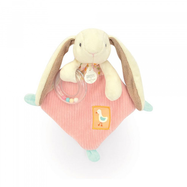 Doudou hochet lapin rose Doudou et compagnie
