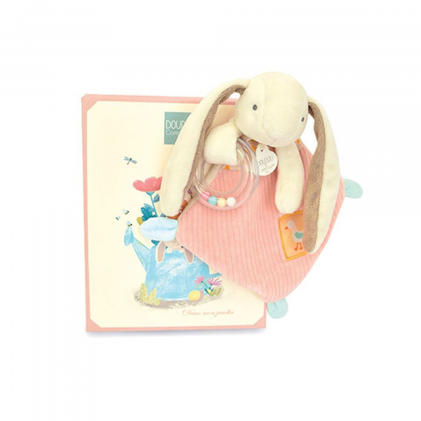 Doudou hochet lapin rose Doudou et compagnie