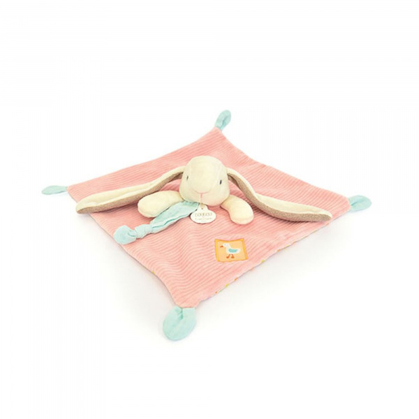 Doudou plat lapin rose Doudou et compagnie