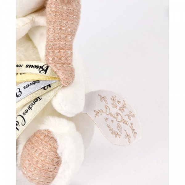 Doudou pantin attache sucette ours 20 cm rose Doudou et compagnie