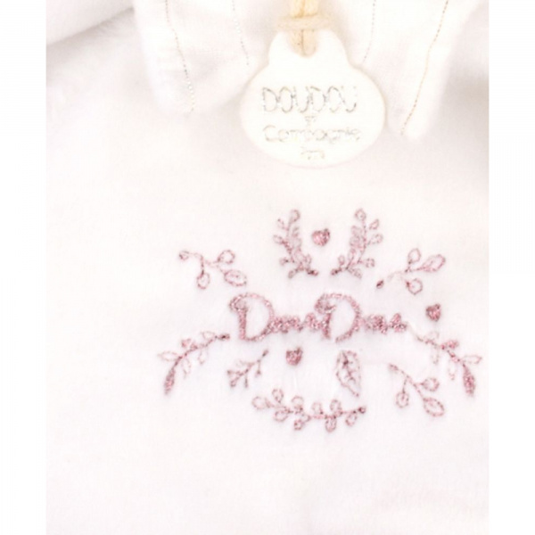 Doudou plat ours cape 25 cm rose Doudou et compagnie