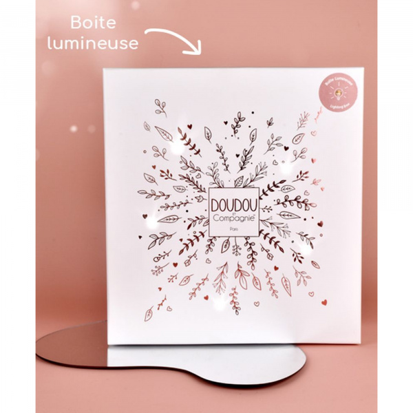 Doudou pétale plat collector ours 25 cm rose Doudou et compagnie