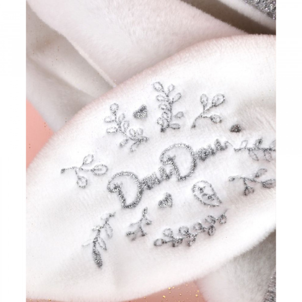 Doudou pétale plat collector ours 25 cm argent Doudou et compagnie