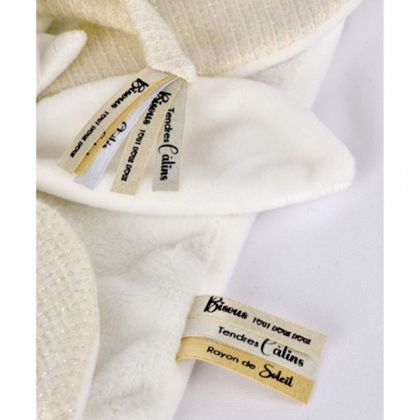 Doudou pétale plat collector ours 25 cm blanc Doudou et compagnie