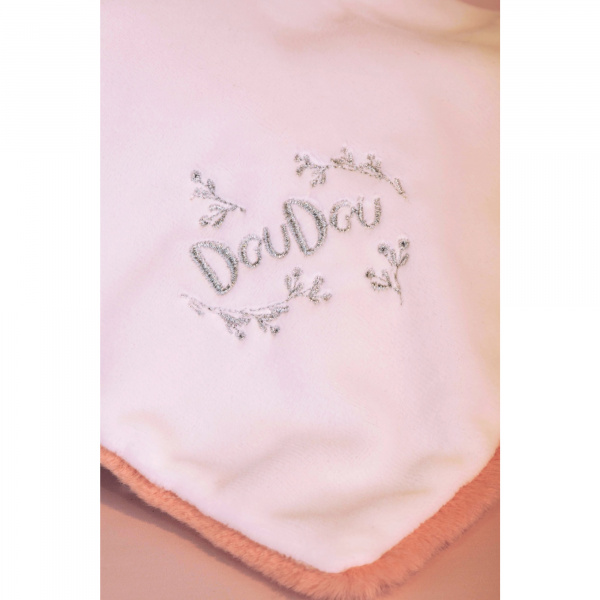 Doudou lapin mouchoir 10 cm rose Doudou et compagnie