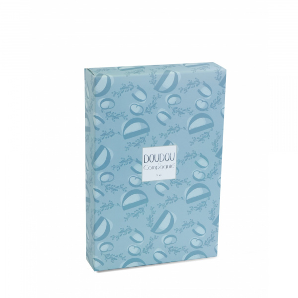 Doudou lapin mouchoir 10 cm bleu Doudou et compagnie