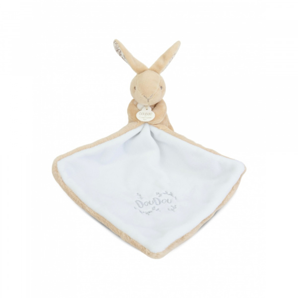 Doudou lapin mouchoir 10 cm beige Doudou et compagnie
