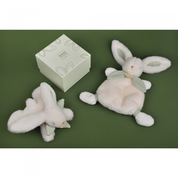 Doudou pantin lapin bonbon 20 cm sauge Doudou et compagnie