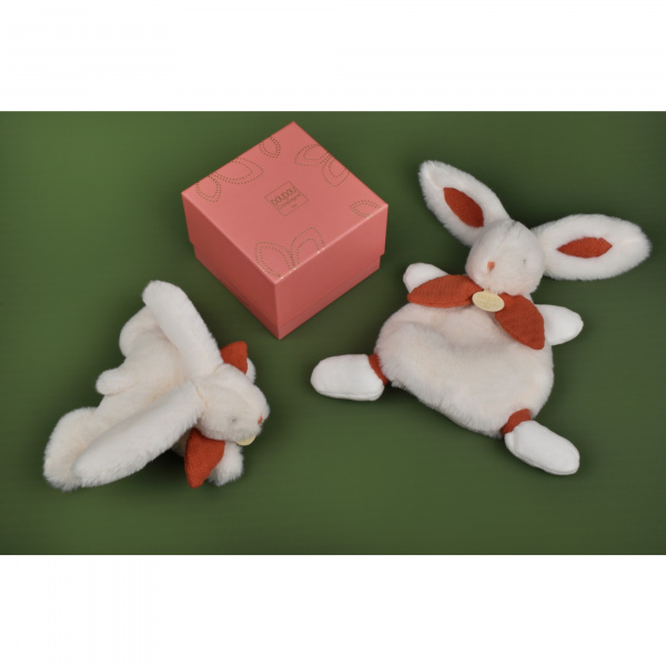 Doudou pantin lapin bonbon 20 cm terracotta Doudou et compagnie