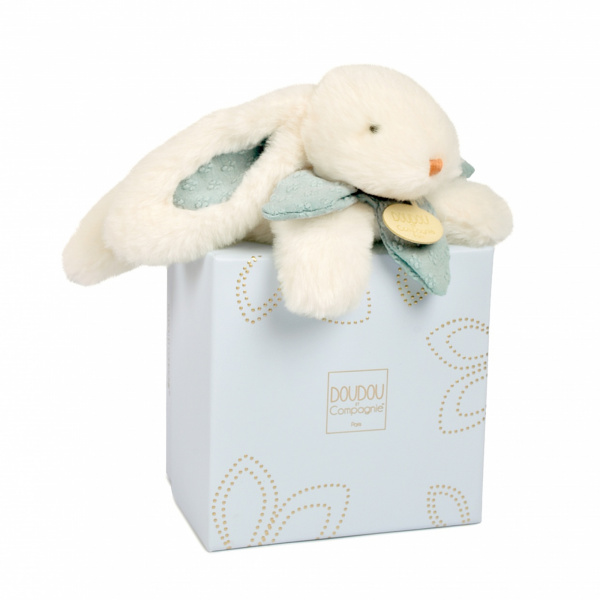 Doudou pantin lapin bonbon 20 cm bleu gris Doudou et compagnie