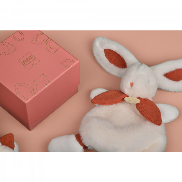 Doudou lapin bonbon 25 cm terracotta Doudou et compagnie