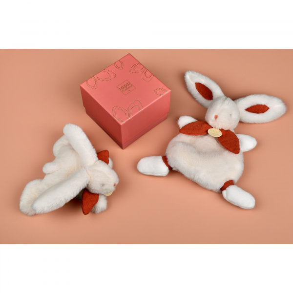 Doudou lapin bonbon 25 cm terracotta Doudou et compagnie