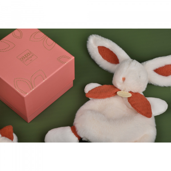 Doudou lapin bonbon 25 cm terracotta Doudou et compagnie