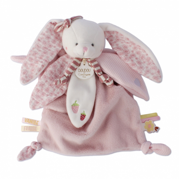 Doudou lapin 25 cm vanille fraise Doudou et compagnie