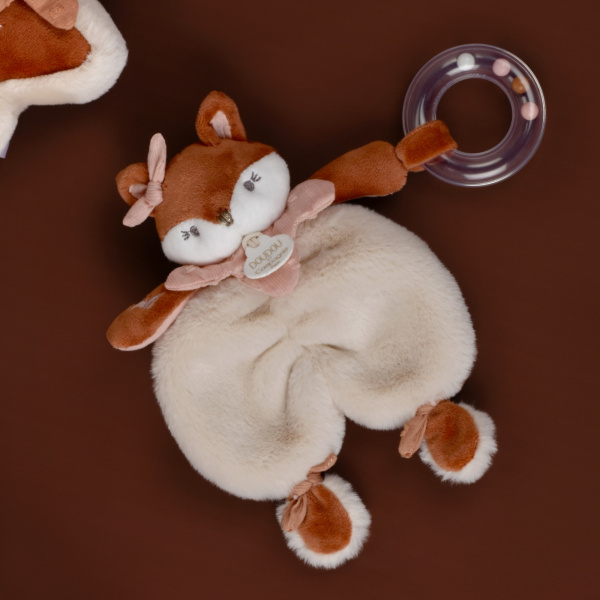 Doudou avec hochet 18 cm mina la renarde Doudou et compagnie