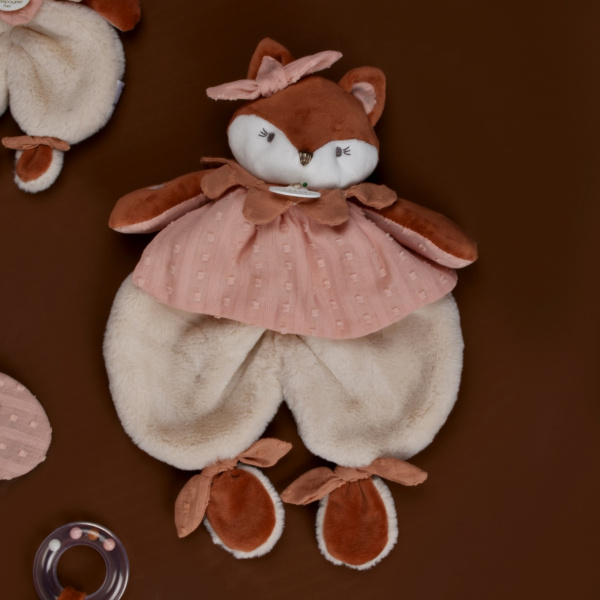 Doudou plat 29 cm mina la renarde Doudou et compagnie