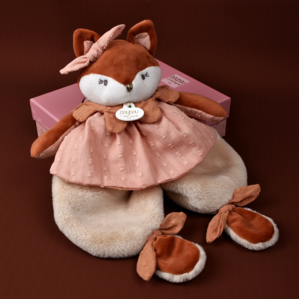 Doudou plat 29 cm mina la renarde Doudou et compagnie