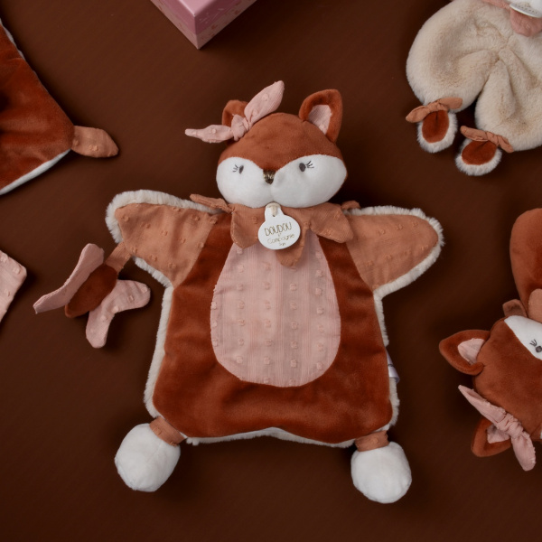 Doudou marionnette mina la renarde 25 cm Doudou et compagnie