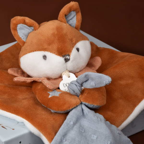 Doudou attache sucette 20 cm mina la renarde Doudou et compagnie