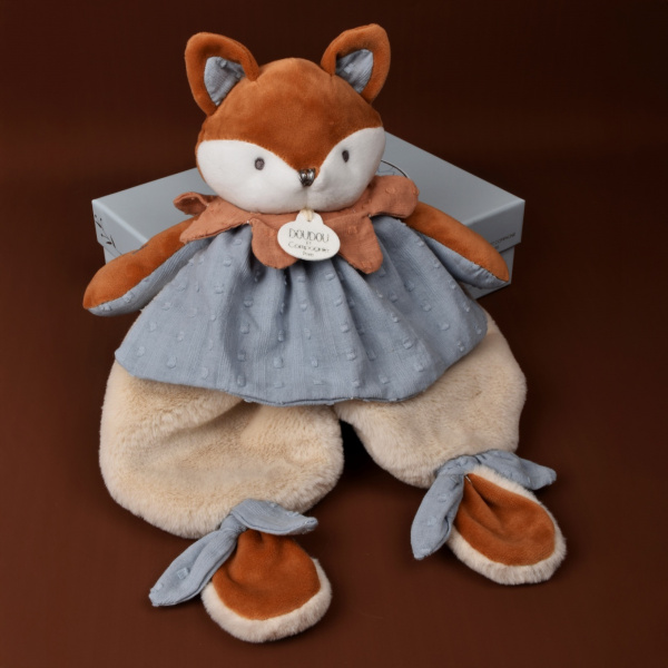 Doudou plat 29 cm timo le renard Doudou et compagnie