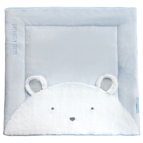Tapis de parc 100x100 cm tapidou ours bleu Doudou et compagnie