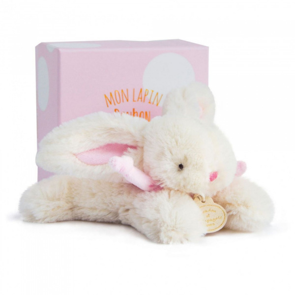 Peluche lapin bonbon 16 cm rose Doudou et compagnie