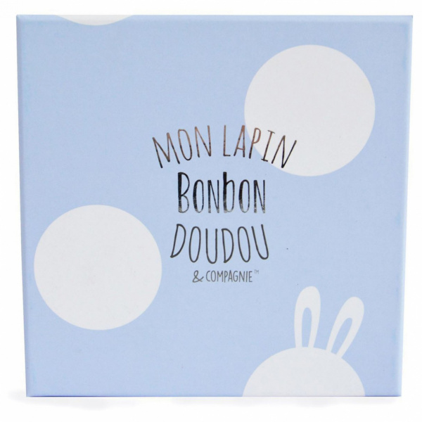 Peluche lapin bonbon 16 cm bleu Doudou et compagnie