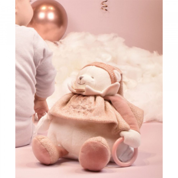 Peluche d'éveil ours 30 cm rose Doudou et compagnie