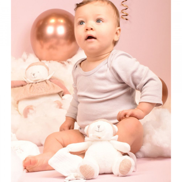 Peluche d'éveil ours 30 cm rose Doudou et compagnie