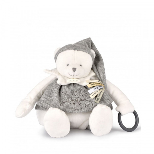 Peluche d'éveil ours 30 cm argent Doudou et compagnie