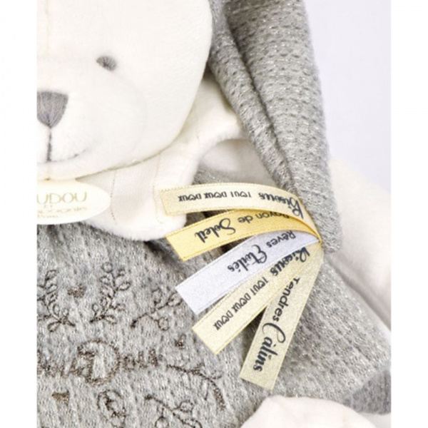 Peluche d'éveil ours 30 cm argent Doudou et compagnie