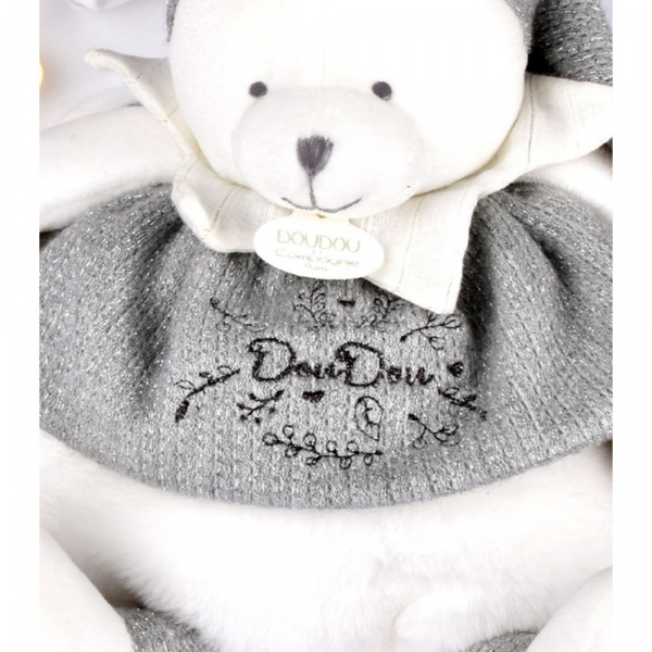 Peluche d'éveil ours 30 cm argent Doudou et compagnie