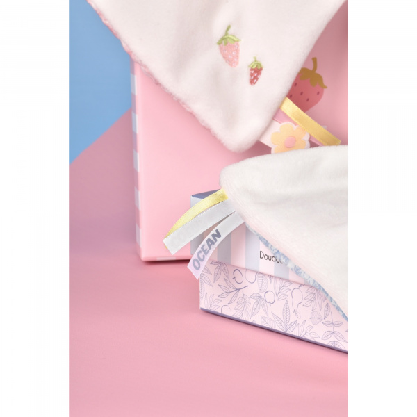 Peluche pantin lapin avec doudou 10 cm cœur océan Doudou et compagnie