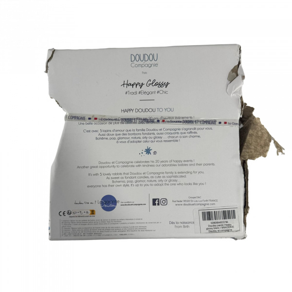 Les imparfaits - doudou pantin happy glossy blanc Doudou et compagnie