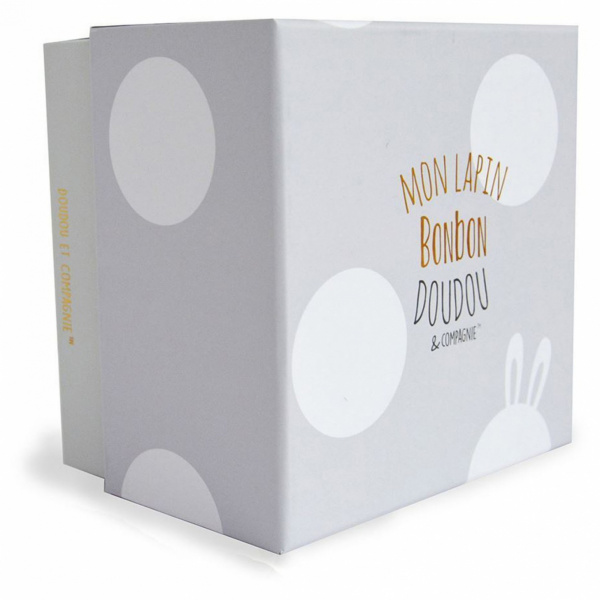 Peluche bébé lapin bonbon 20 cm taupe Doudou et compagnie