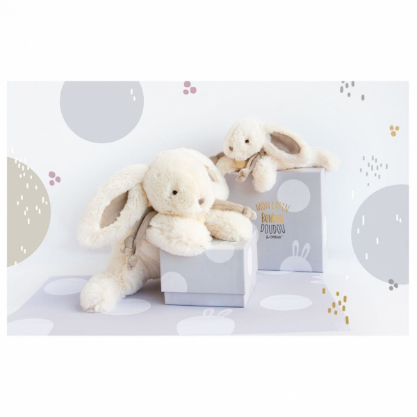 Grand doudou lapin bonbon taupe Doudou et compagnie