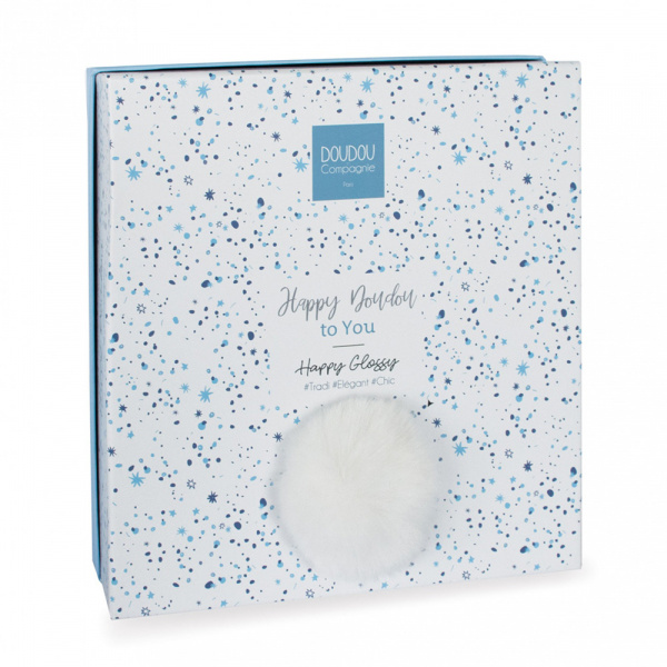 Doudou happy glossy pompon blanc Doudou et compagnie