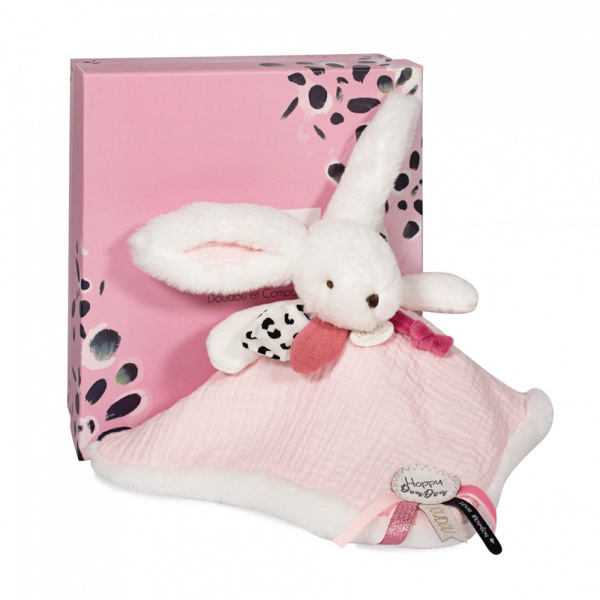 Doudou happy blush pompon rose Doudou et compagnie