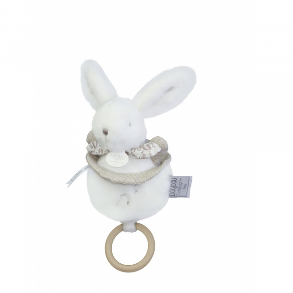 Boîte à musique lapin doudou blanc Doudou et compagnie